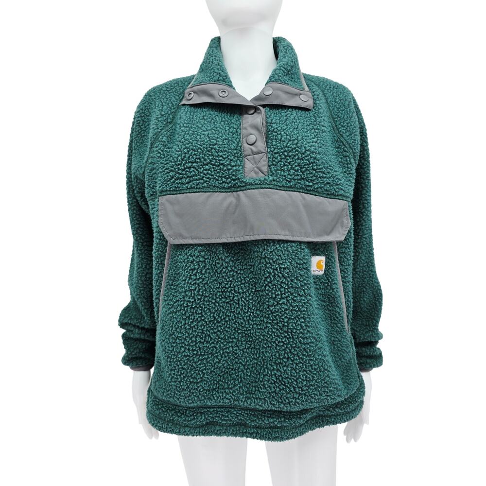 Carhartt Women's Fleece Quarter Zip Jacket Green M